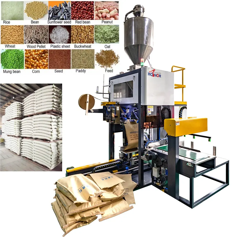 Grain Granule Bag Weighing Scale Sewing Sealing Packaging Machine Conveyor Pellets Food Packing Machinery