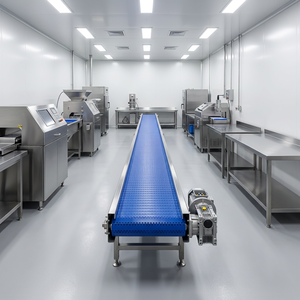 Convoyeur à bande modulaire flexible de qualité alimentaire, approuvé par la FDA, sanitaire - Product Image 1