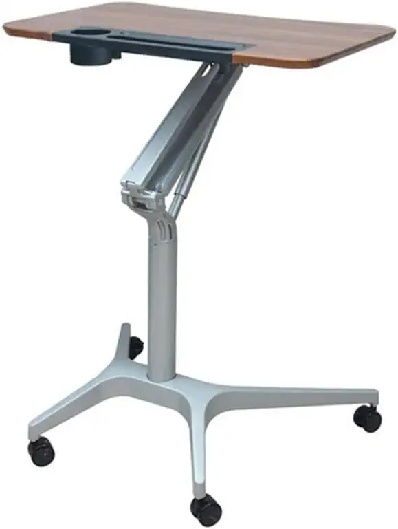 Home And Office Used Pneumatic Heigh Mobile Laptop Desk Cart Stand With Adjustable Table