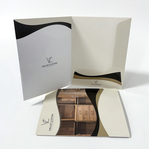 โฟลเดอร์กระดาษพิมพ์ CMYK 2ช่องกระเป๋าคู่และที่ใส่บัตรโฟลเดอร์การพิมพ์ตามสั่ง - Product Image 5