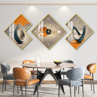 Peinture décorative murale pour salle à manger avec horloge, tableau mural moderne pour table, combinaison horloge créative haut de gamme