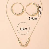 Ensemble de bijoux en or véritable 18 carats, perles brésiliennes italiennes à trois tons, boucles d'oreilles, ensemble de bijoux en or de luxe de Dubaï pour femmes