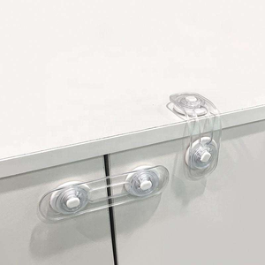 Loquets de sécurité souples et durables en plastique transparent blanc pour armoires et tiroirs, pour la sécurité des enfants, faciles <span class=keywords><strong>à</strong></span> installer - Product Image 4