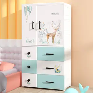 Hot sale model hanging clothes storage cabinet children's simple and thick drawer type wardrobe