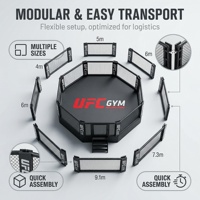 Octogone de Boxe/MMA Professionnel pour le Combat, Type Cage/Ring UFC, Idéal Compétition et Entraînement, avec Logo Personnalisé