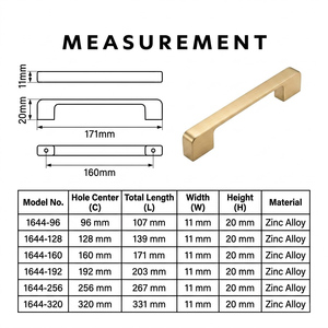 Modern <strong>Gold</strong> Cabinet Handle Square Drawer Handles Luxury Kitchen Cabinet <strong>Door</strong> Hardware Furniture <strong>Door</strong> Handle for Wardrobe - Product Image 4