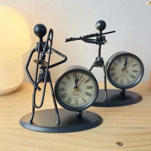 Creative Metal Crafts Music Iron Man <b>Clock</b> Musical Instrument Ornaments <b>Vintage</b> Home Office Desktop Decoration - Product Image 1