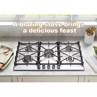 Appareils de cuisson, plaques de cuisson à gaz 5 brûleurs, OEM personnalisé, plaque de cuisson à gaz en acier inoxydable, cuisinière à gaz encastrable intelligente