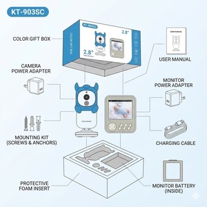 กล้องวงจรปิดไร้สายสำหรับเด็ก KT-903SC หน้าจอ IPS 720P สนทนาสองทาง ตรวจวัดอุณหภูมิ เตือนการให้อาหาร รับผลิตแบบ OEM ODM จำหน่ายส่ง - Product Image 4