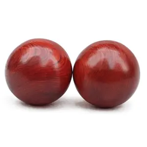 Baoding-bolas de madera roja Natural para la salud china, bolas para terapia de ejercicios, liberación de estrés, alivio del autismo, artesanías de madera