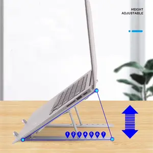 Hauteur réglable 7 niveaux en aluminium support pour ordinateur portable Riser pliable Portable ergonomique bureau ordinateur portable support pour Macbook