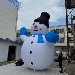 Büyük boy Xmas festivali dekorasyon şişme beyaz kardan adam, şişme dev kardan adam maskot balon - Product Image 4