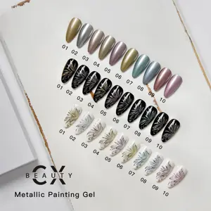 8ml CX יופי ציור ג 'ל metallic10 צבעים עבור uv ג' ל