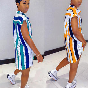 Abito estivo da donna con stampa digitale a pois a maniche corte Casual da donna <span class=keywords><strong>abbigliamento</strong></span> donna con stampa digitale a pois - Product Image 3