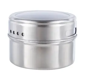 Stainless Steel Sauce Storage Container Pots Lid Pepper Shaker Bottles Magnetic Tin Pot Kitchen Condiment Jar Sp Spice Cans
