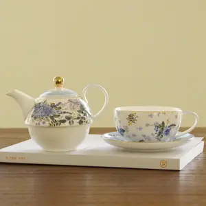 Britischen klassische nachmittag tee-set keramik teekanne für eine person anpassen logo und design für Restaurants, cafés, zu hause