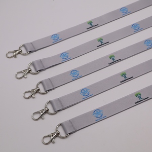 Custom Designer Keychain Ribbon Embroidery Brand Name Carabiner Promotional Keychains Short Wrist Lanyard