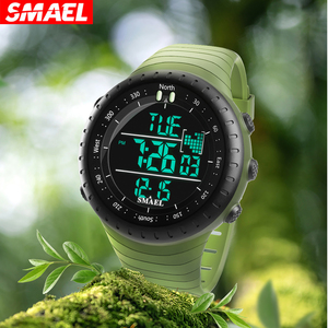 SMAEL 1237 Reloj de pulsera con logotipo de lujo para hombre Deporte al aire libre 30M Reloj cronógrafo impermeable Pantalla LED Alarma Cronómetro Banda de plástico - Product Image 2