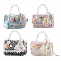 Tas Selempang Anak Perempuan yang Cocok untuk Gaun, Tas Bahu Desainer Tweed, Tas Selempang Anak Mewah, Lengkapkan Tampilan Anda