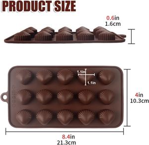 แม่พิมพ์ซิลิโคนรูปเปลือกหอย 377 ชิ้น ปลอดสาร BPA เกรดอาหาร สำหรับทำช็อกโกแลต ลูกอม ฟองดองท์ อุปกรณ์ทำขนม - Product Image 2