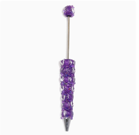 Stylo à bille créatif en verre fragmenté, entièrement orné de strass, avec perles de diamant DIY, stylo à bille en résine scintillante mignon, accessoires de bijoux