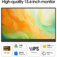 Monitor Portátil Ultrafino de 15.6 Pulgadas Full HD 1080p IPS con Altavoz Integrado, USB-C Plug-and-Play para Segunda Pantalla para Portátiles