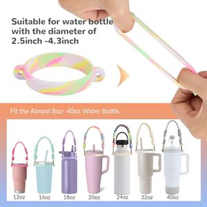 Porte-clés pendentif en chaîne tressée avec pompon Daisy Rope, support de tasse en silicone, bouchon de paille nuage - Product Image 3