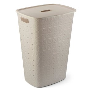 Recycled plastic <b>laundry</b> <b>basket</b> (56Lt) SOFTEX Chalk <b>white</b> K258692 - Product Image 1