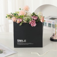 Sac en papier imperméable pour bouquet de fleurs, sac cadeau pour fleuriste, emballage pour fleurs, sacs personnalisés avec logo, sac à fleurs avec poignée en ruban
