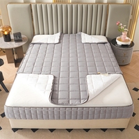 Housse de lit antibactérienne à six faces, couleur unie, polyester, imperméable, avec fermeture éclair
