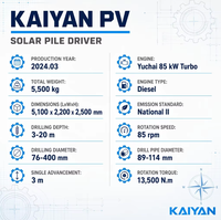 KY 2024 Foreuse photovoltaïque sur chenilles diesel Yuchai 85kW pour pieux solaires, profondeur 20m, diamètre 400mm