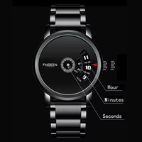 Fngeen S230 jam tangan pria, jam tangan Quartz Jepang klasik bisnis merek baja tahan karat tahan air untuk hadiah