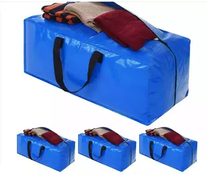 Bolsas de almacenamiento móvil tejidas con logotipo impreso personalizado, con cremalleras
