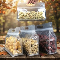 Sacs en plastique transparents PET de haute qualité pour l'emballage alimentaire, avec poignée et fermeture éclair, pour la vente en gros