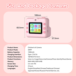 Cámara de Fotos para Niños, 48MP HD, Doble Lente, Impresión Instantánea, Impresión Térmica, Vlogging para Niños y Niñas, Regalo Navideño, Venta al por Mayor - Product Image 5