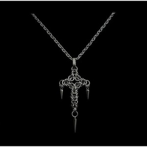 Collier Croix Gothique Fait Main Luowei Unisexe Style Hip Hop Sombre Pendentif Tendance Personnalisé Bijoux - Product Image 3