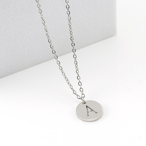 Zogxin Letter Pendant Necklace 18K Gold Plated Stainless Steel <b>Chain</b> <b>Initial</b> M Charm For Women Gift Jewelry - Product Image 4