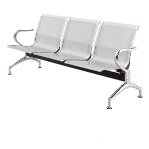 Стул для обслуживания салонов красоты, 4-местный стул для общественного сидения в аэропорту, серебристый алюминиевый стул для автобусной остановки для общественности