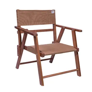 BSCI fornitore esterno pieghevole portatile direttore portatile pieghevole sedia da campeggio in legno a buon mercato