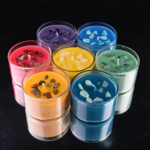 เทียนหอมอโรมาเธอราพีแบบลูกกลิ้งทำมือสุดหรู  ขี้ผึ้งถั่วเหลือง พร้อมคริสตัล สำหรับตกแต่งบ้าน ปีใหม่ หรืองานแต่งงาน - Product Image 5