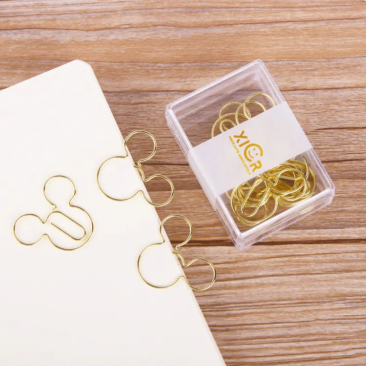 Goud kleur mickey mouse vorm paperclip office bindtoebehoren clip