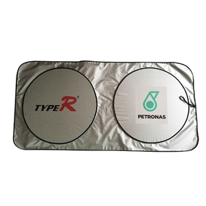 Pare-soleil de voiture de qualité supérieure, pas cher, protection avant, en polyester argenté, double cercle, design personnalisé - Product Image 1