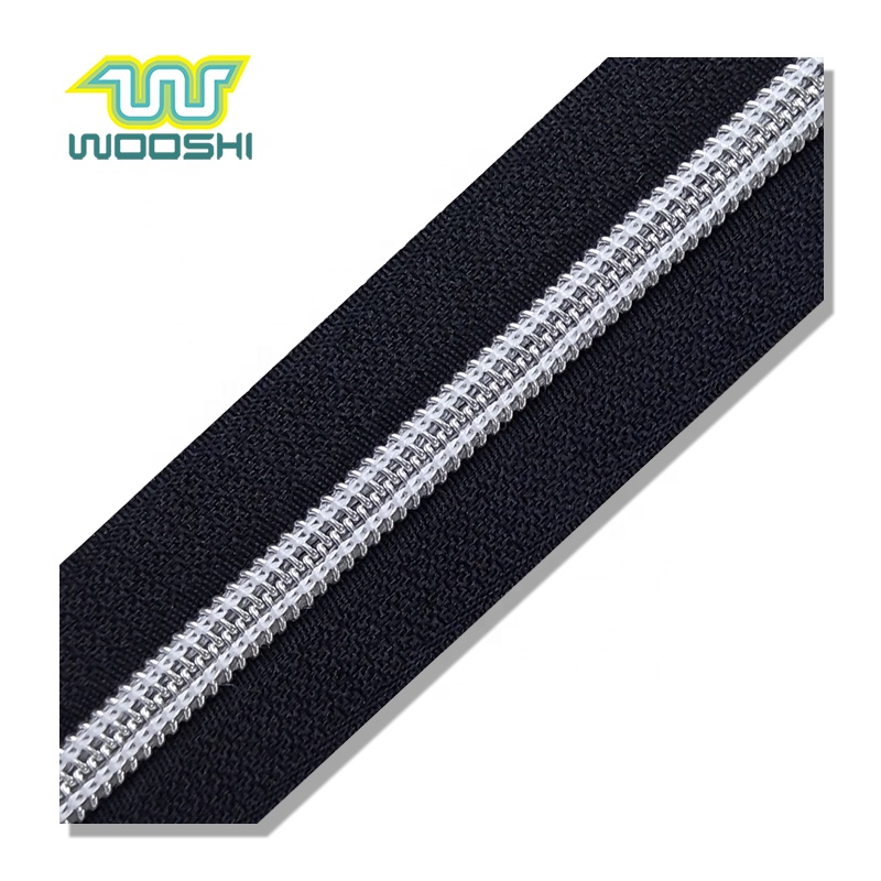 Аксессуары для одежды, серебряные зубья, нейлоновая молния, серебряные рулоны молнии