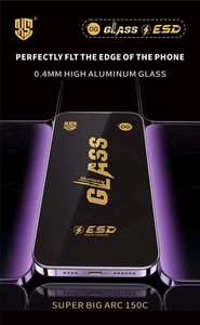OG ESD HD Film protecteur d'écran en verre trempé antistatique pour <span class=keywords><strong>iPhone</strong></span> 16 15 <span class=keywords><strong>14</strong></span> 13 12 Pro Max pleine colle antichoc haute aluminium - Product Image 6