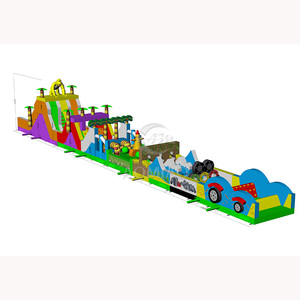 Alquiler de carrera de obstáculos inflable de tema personalizado, equipo de carrera de obstáculos al aire libre carrera de obstáculos inflable para adultos - Product Image 1