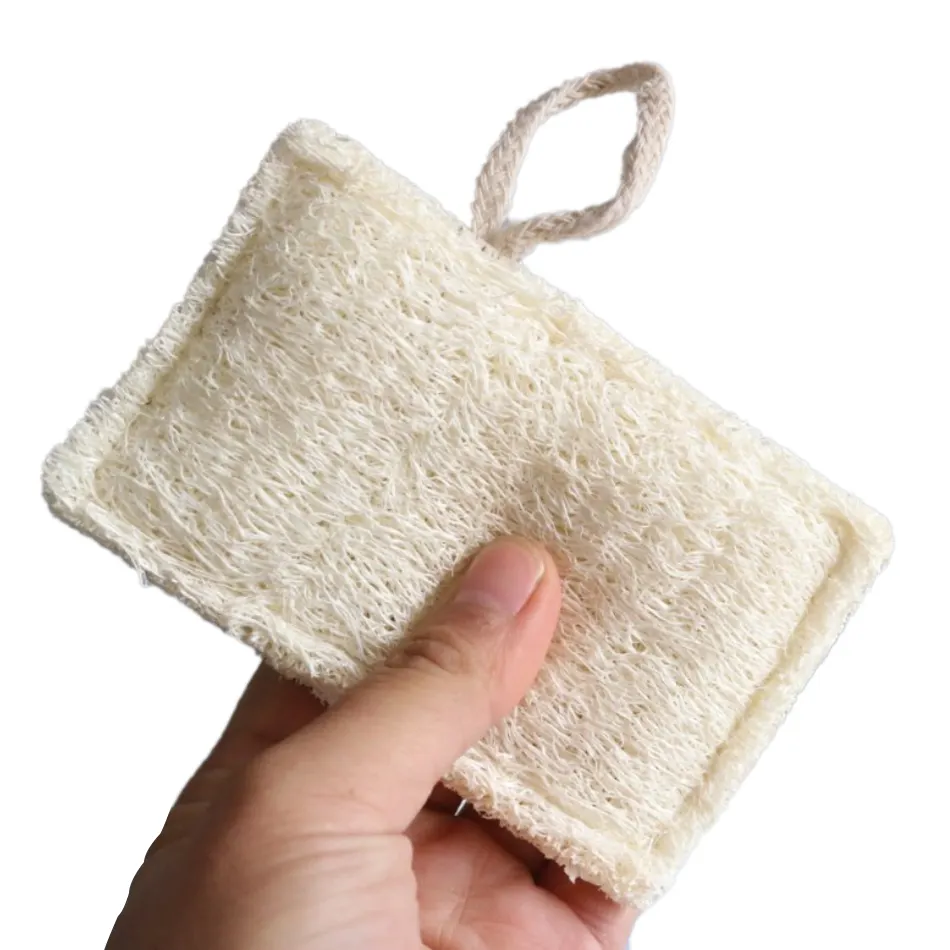 OEM biodegradable double sided 11*7*1 cm multifunction bath kids loofah sponge for bathroom