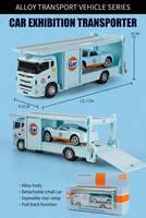 Camion porte-conteneurs miniature en alliage classique YZ MODEL 1:64, bleu clair, modèle miniature en métal moulé sous pression, jouet pour garçons, vente en gros