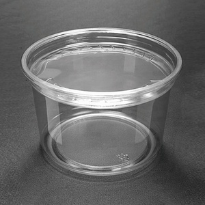 Vòng Dùng Một Lần Composable Lạnh Thực Phẩm Trái Cây Rau Xà Lách Rõ Ràng Bánh Sữa Chua Rõ Ràng Nhựa PET Chén Món Tráng Miệng Với Nắp - Product Image 4