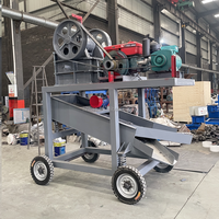 Broyeur à mâchoires avec une machine de criblage portable exportée au Kenya, capacité de traitement de 2 à 4 tonnes par heure
