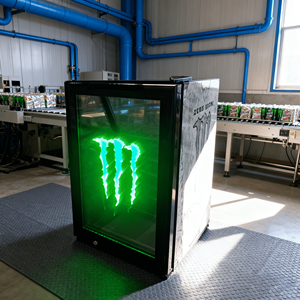 Mini Refrigerador Personalizado con Puerta de Vidrio Láser, Compresor de Bajo Consumo, Refrigerador de Bebidas para Bebidas Energéticas, Estantes Ajustables - Product Image 3